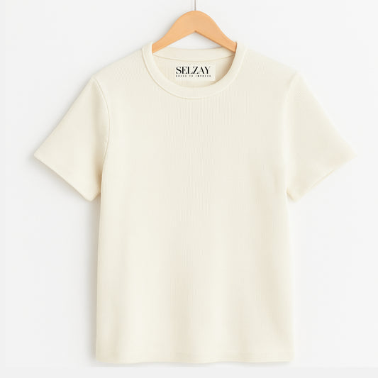 Plain Knitted Tee Shirt