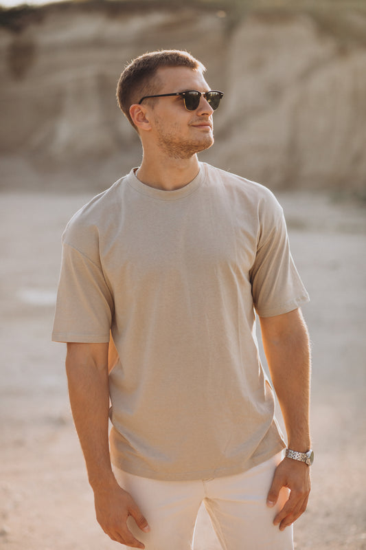 Plain Tee Shirt(Beige)